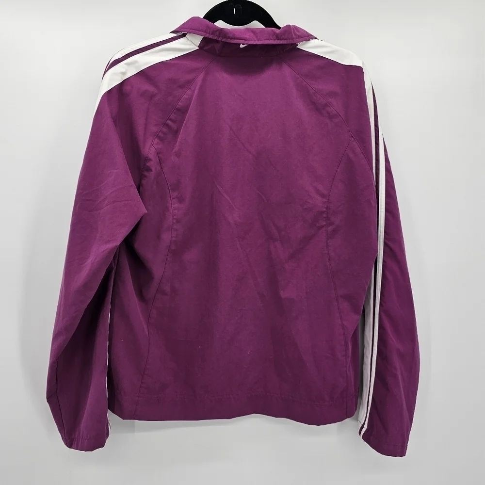 Nike purple striped embroidered windbreaker jacket women's size large